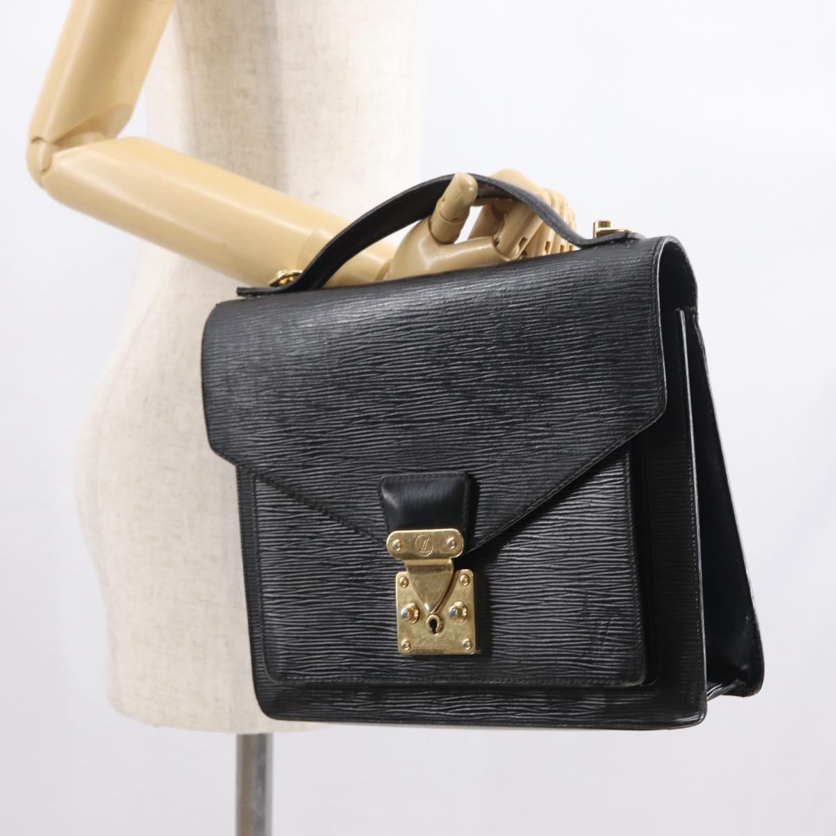 LOUIS VUITTON Epi Monceau 28 Hand Bag Black M52122 LV Auth ka1983