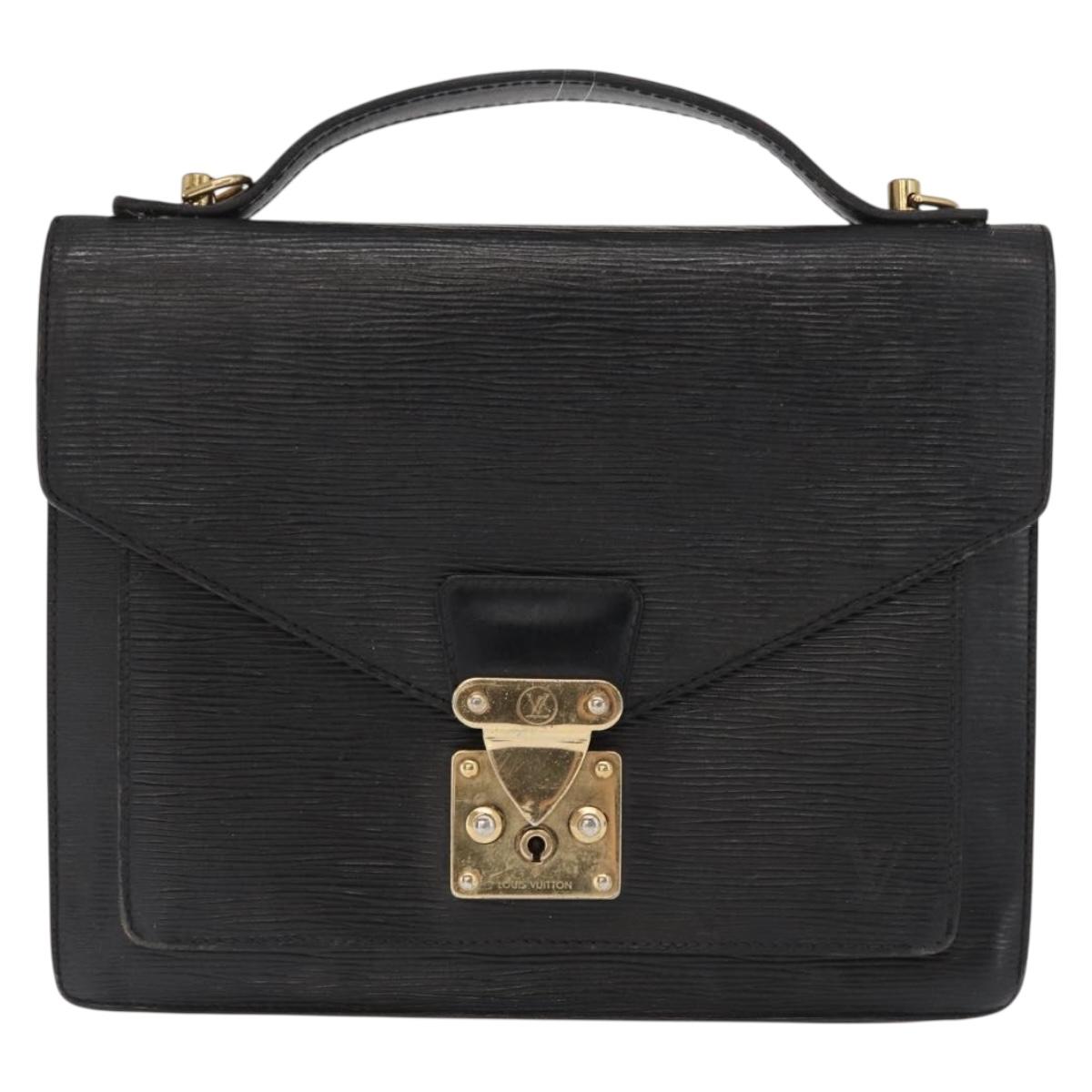 LOUIS VUITTON Epi Monceau 28 Hand Bag Black M52122 LV Auth ka1983