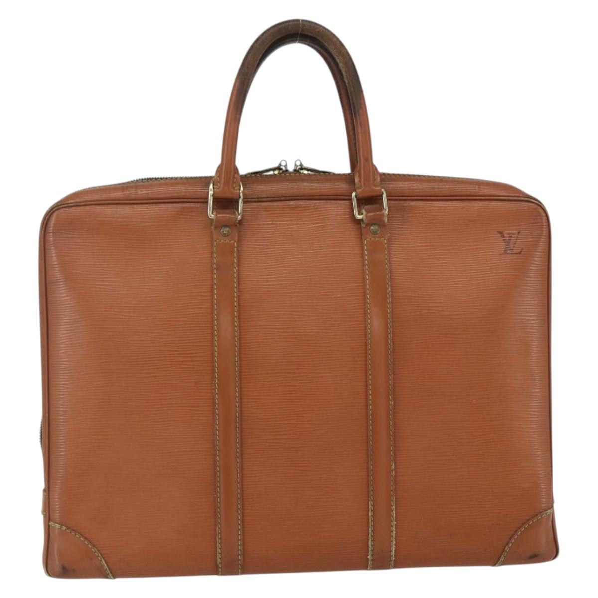 LOUIS VUITTON Epi Porte Documents Voyage Business Bag Brown M54478 Auth ka1990