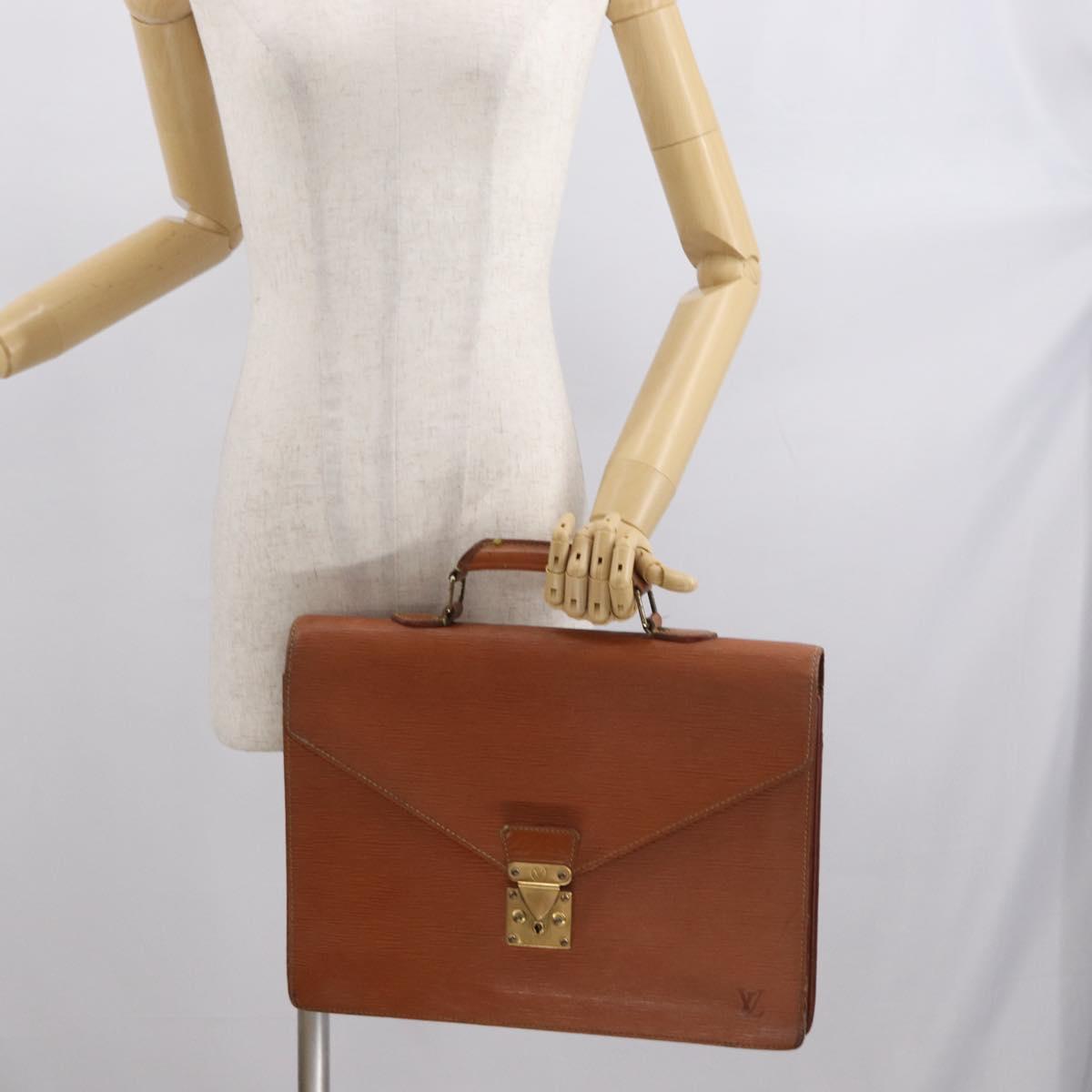 LOUIS VUITTON Epi Serviette Conseiller Briefcase Zipangu Gold M54428 Auth ka1991