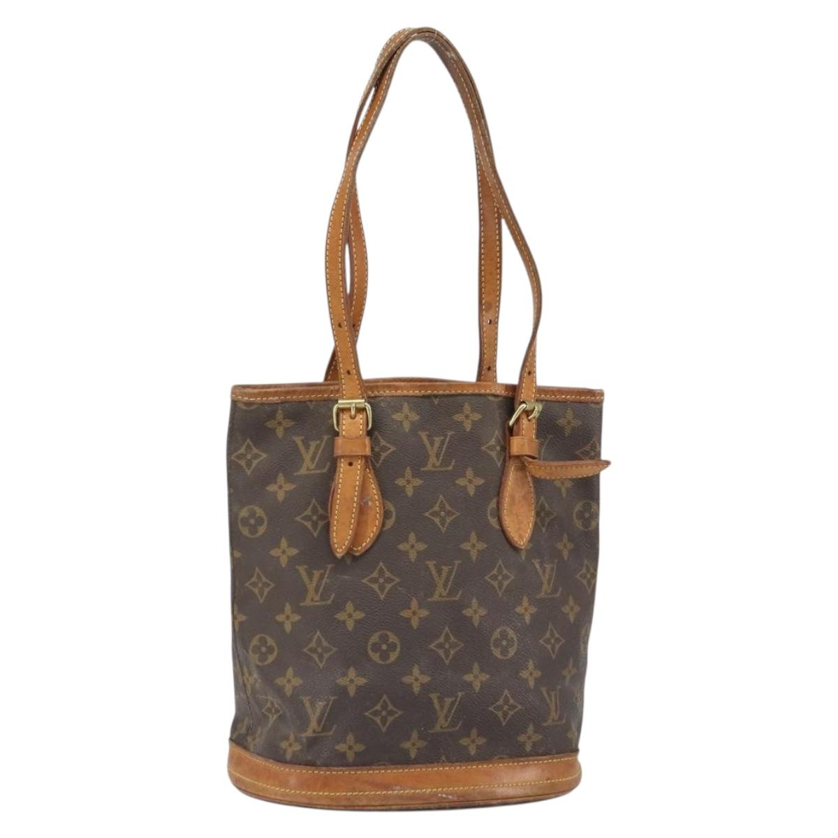 LOUIS VUITTON Monogram Bucket PM Shoulder Bag M42238 LV Auth ka1993