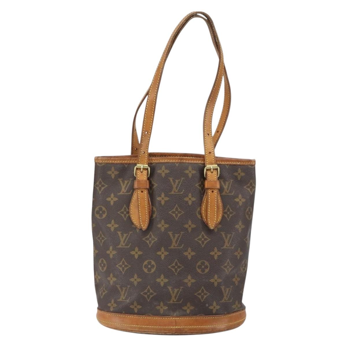 LOUIS VUITTON Monogram Bucket PM Shoulder Bag M42238 LV Auth ka1993