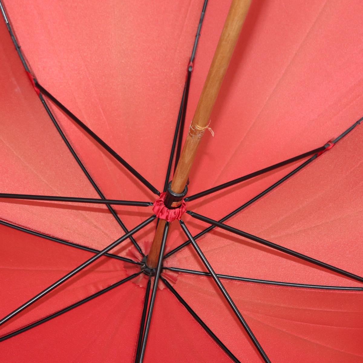 FENDI Zucchino Canvas Umbrella Nylon Red Auth ka2000