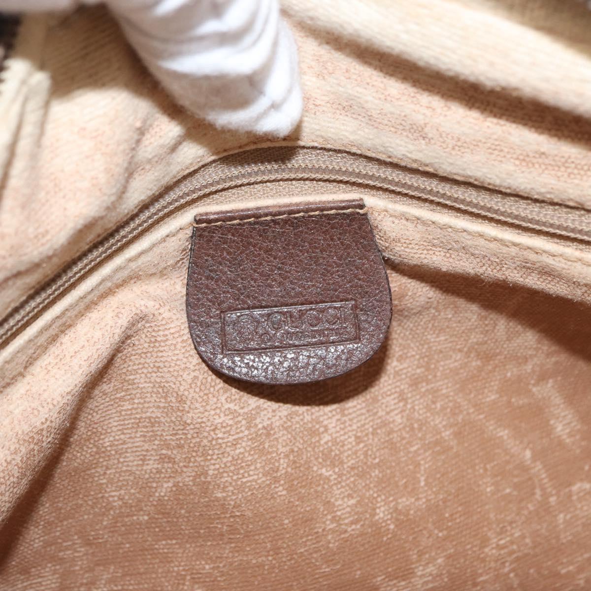 GUCCI GG Supreme Web Sherry Line Bag PVC Beige 001 113 6472 4028 Auth ka2001