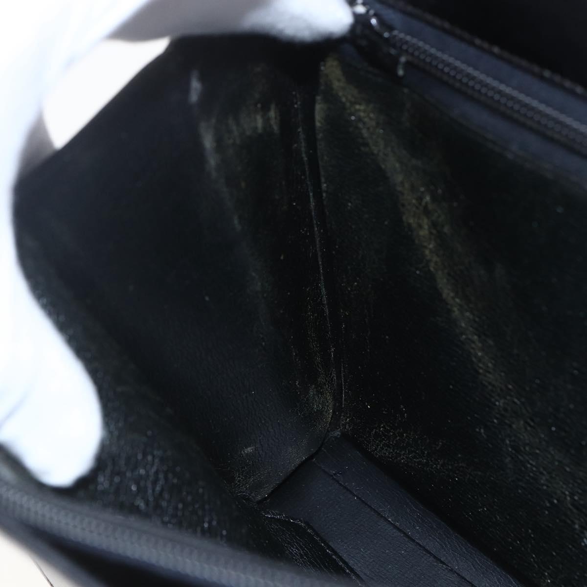 Christian Dior Shoulder Bag Leather Black Gold Auth ka2003