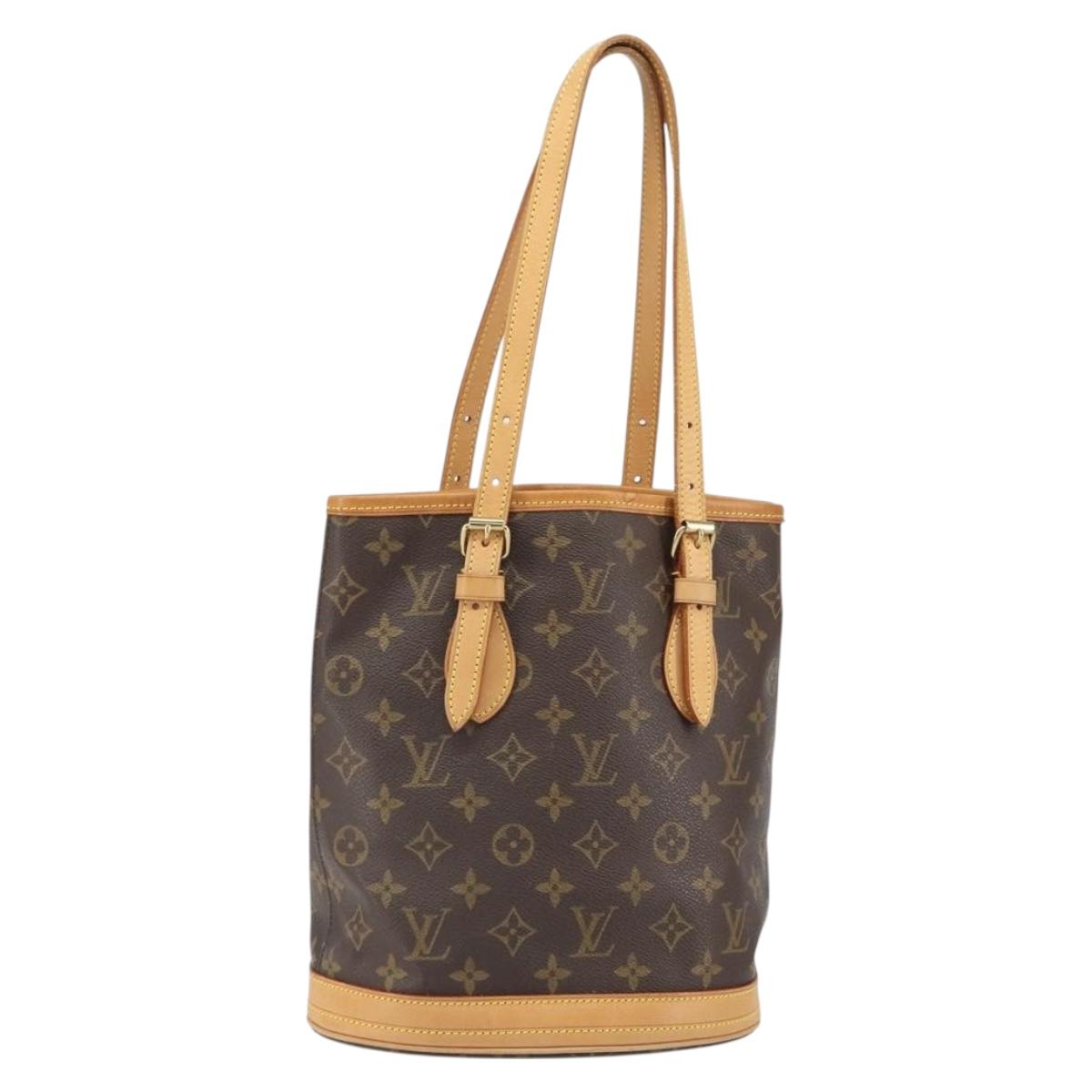 LOUIS VUITTON Monogram Bucket PM Shoulder Bag M42238 LV Auth ka2004