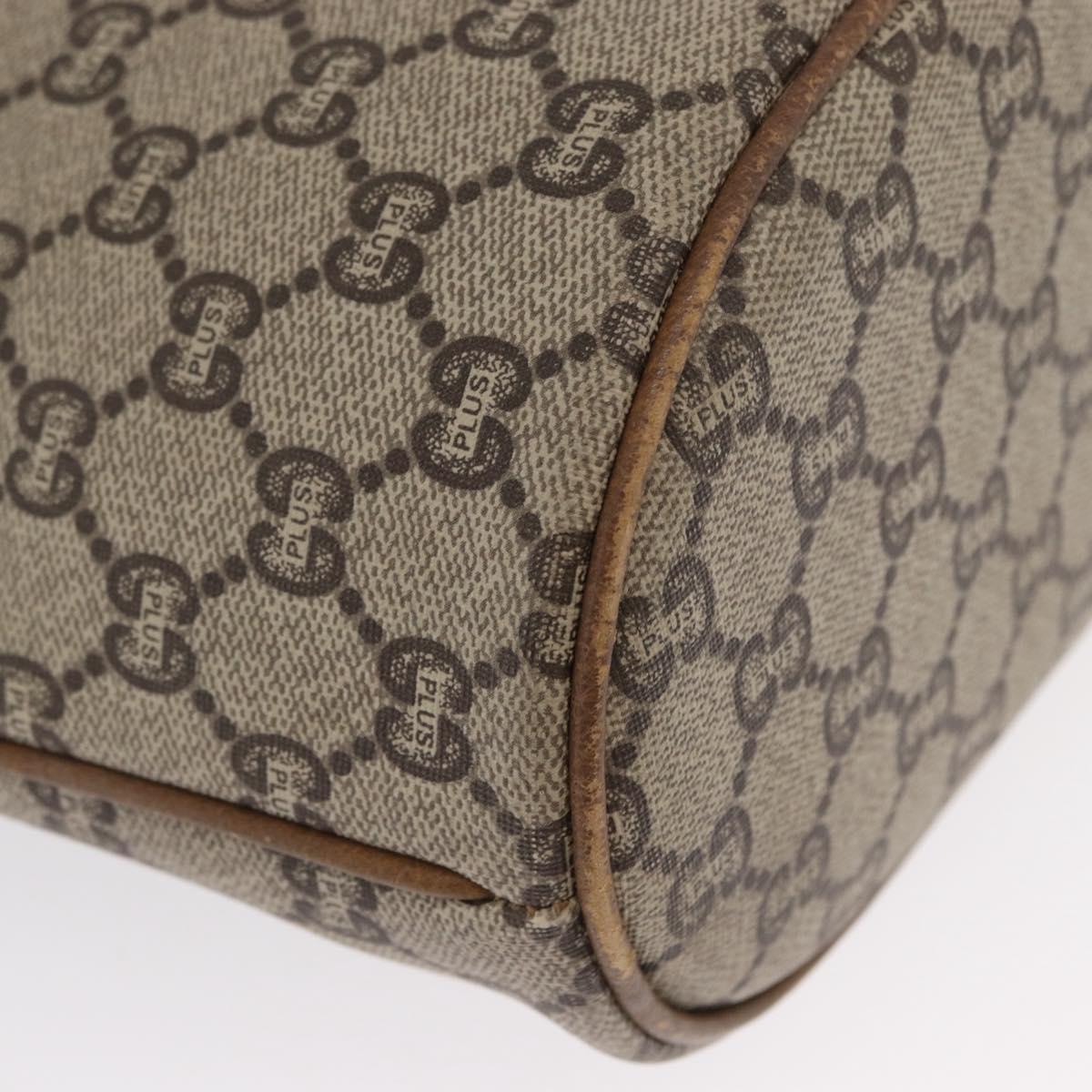 GUCCI GG Plus Supreme Shoulder Bag PVC Beige Gold Auth ka2009