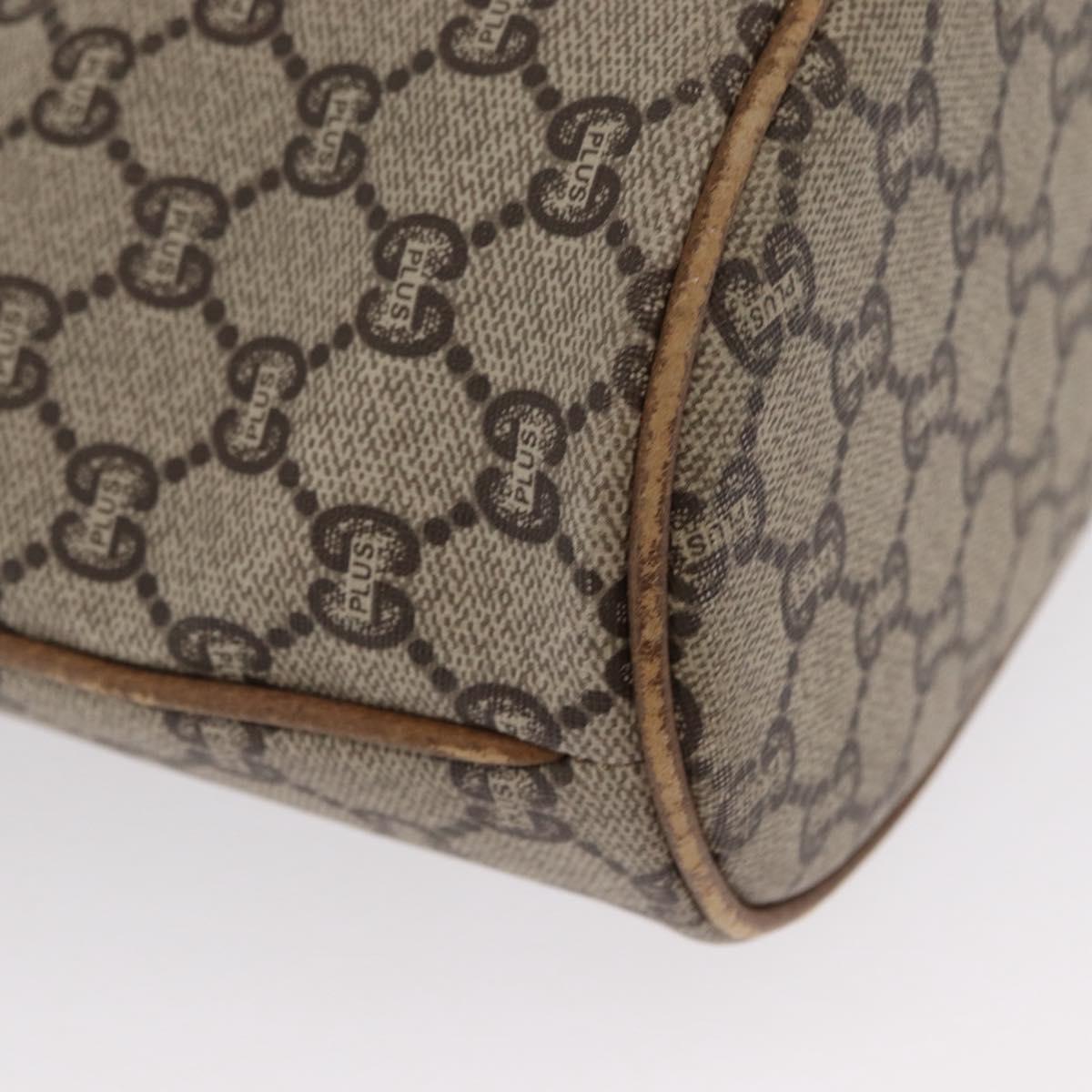 GUCCI GG Plus Supreme Shoulder Bag PVC Beige Gold Auth ka2009