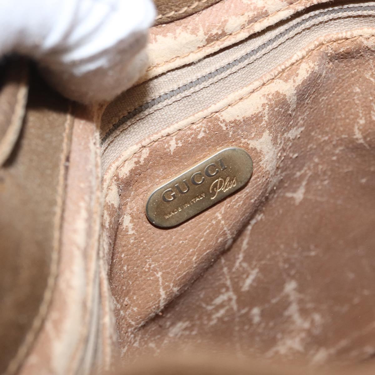 GUCCI GG Plus Supreme Shoulder Bag PVC Beige Gold Auth ka2009