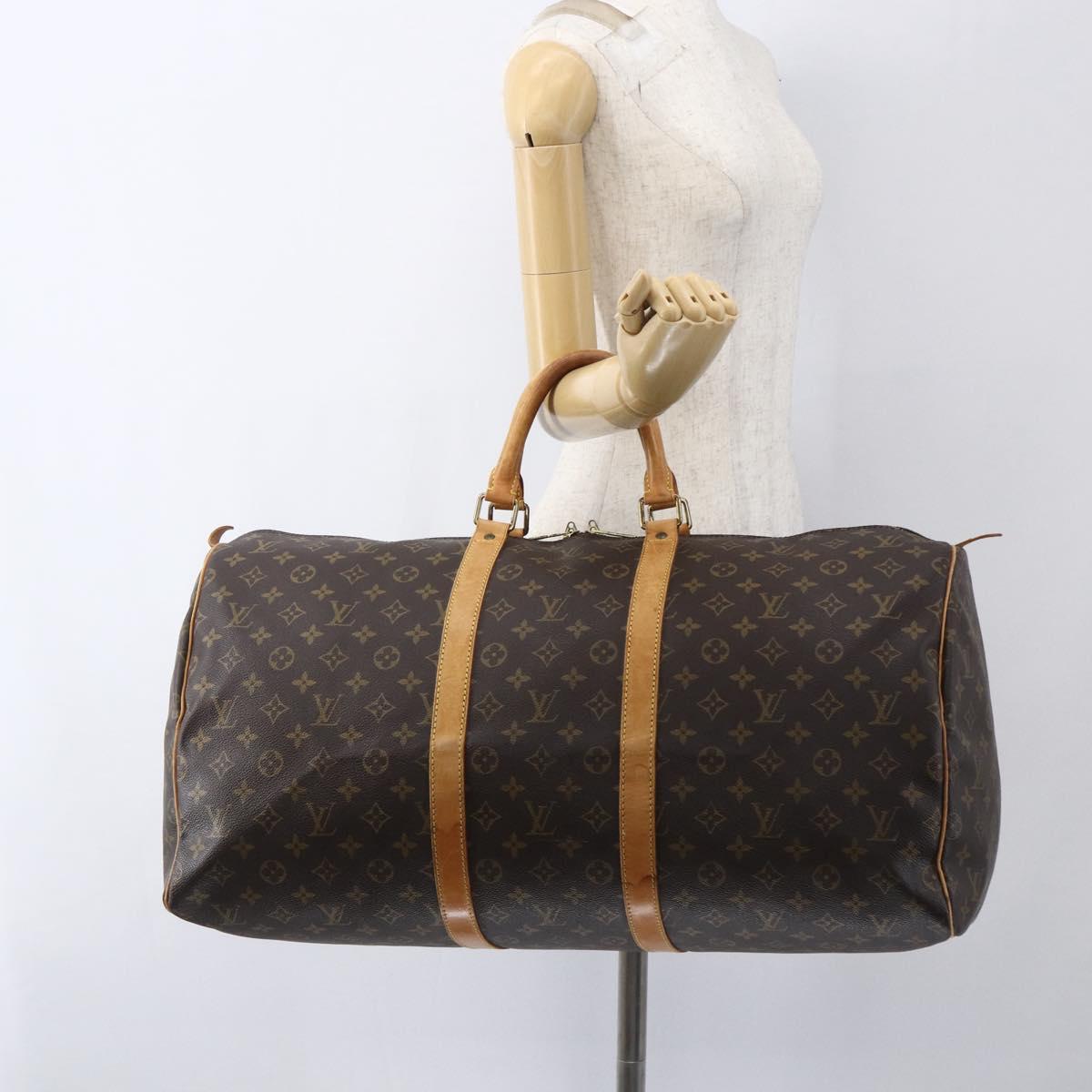 LOUIS VUITTON Monogram Keepall 55 Boston Bag M41424 LV Auth ka2011