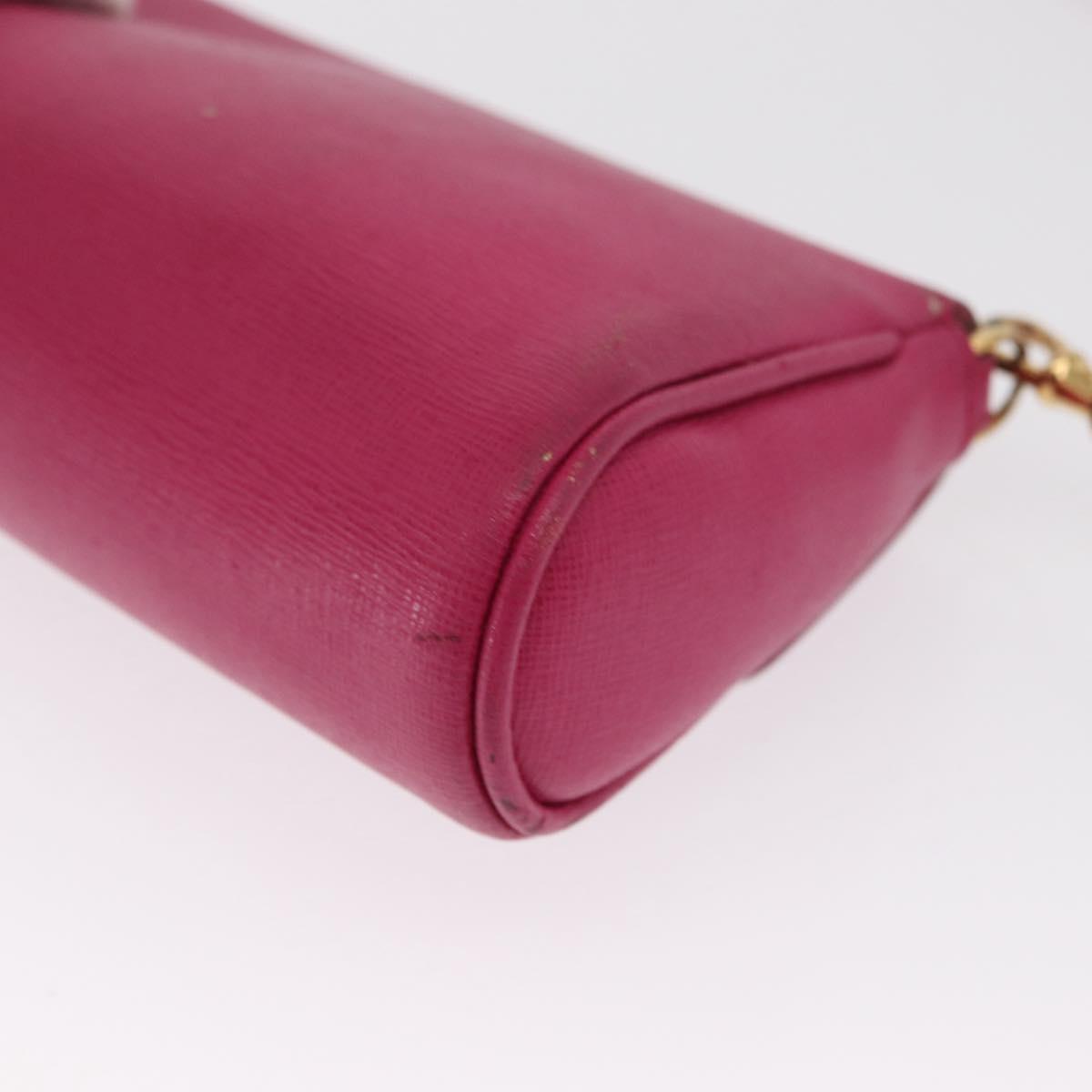 FENDI Shoulder Bag Leather 2way Pink Gold Auth ka2012