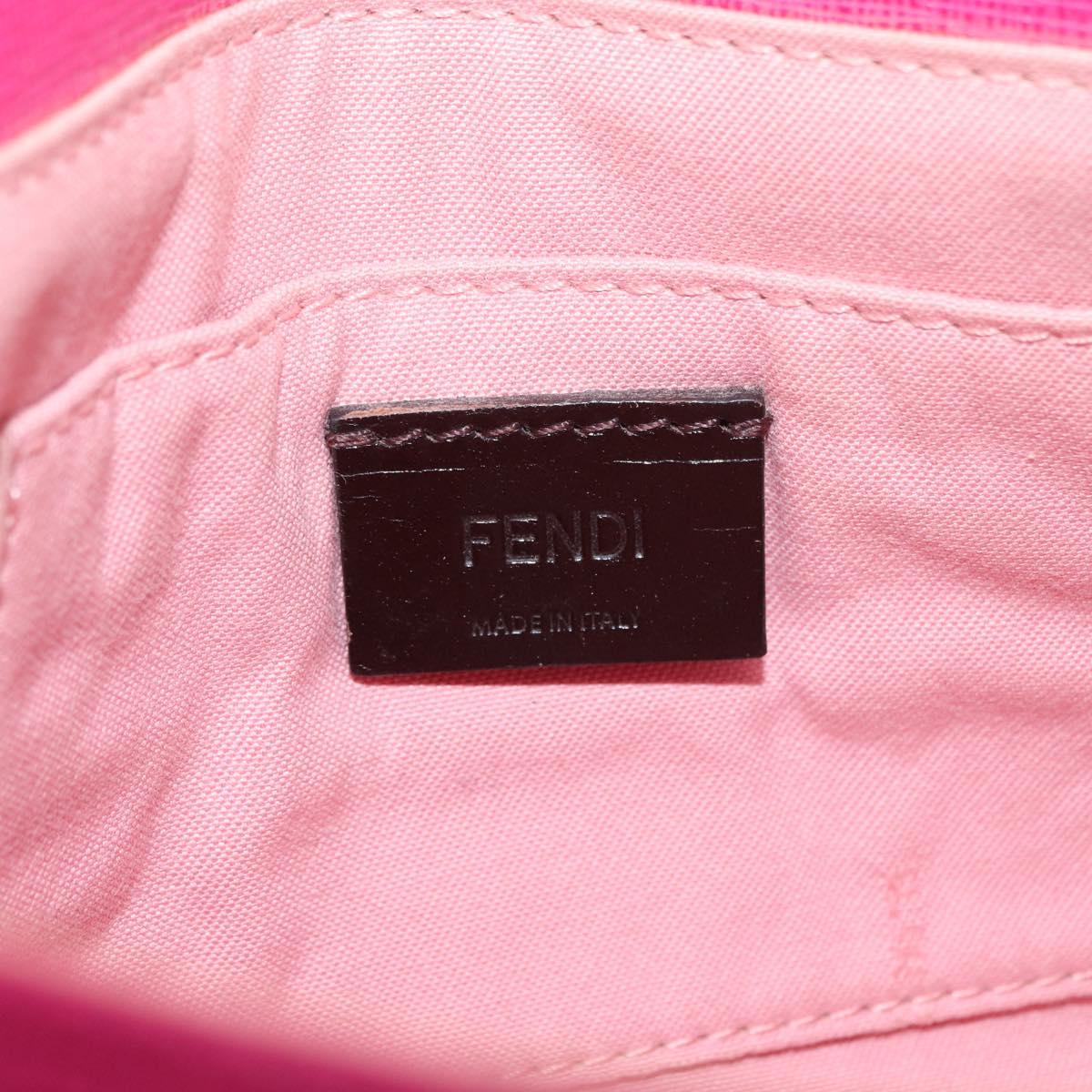 FENDI Shoulder Bag Leather 2way Pink Gold Auth ka2012