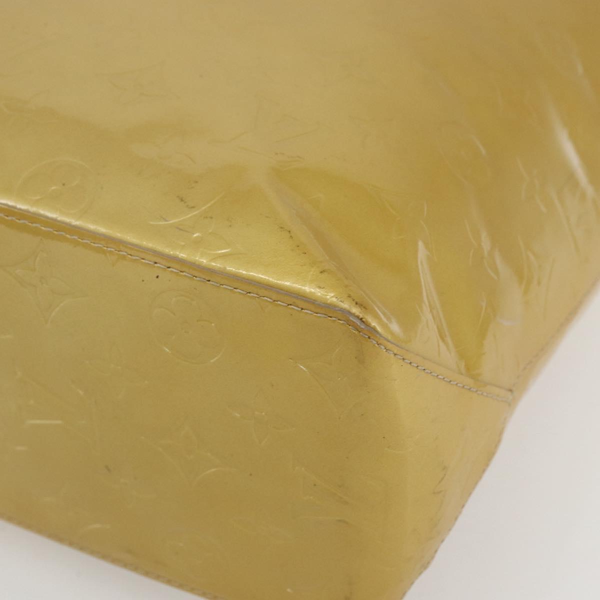 LOUIS VUITTON Monogram Vernis Reade MM Hand Bag Beige M91141 LV Auth ka2015