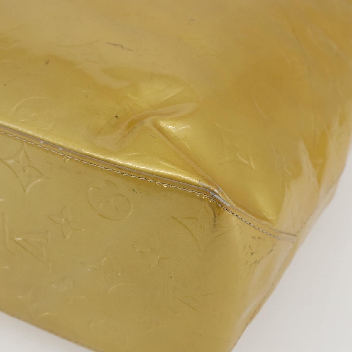 LOUIS VUITTON Monogram Vernis Reade MM Hand Bag Beige M91141 LV Auth ka2015