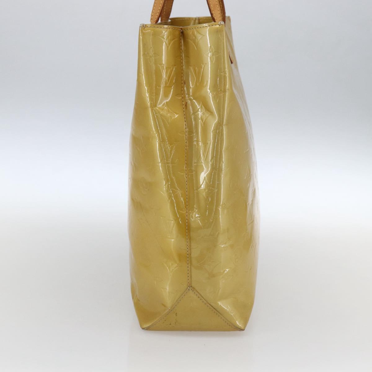 LOUIS VUITTON Monogram Vernis Reade MM Hand Bag Beige M91141 LV Auth ka2015