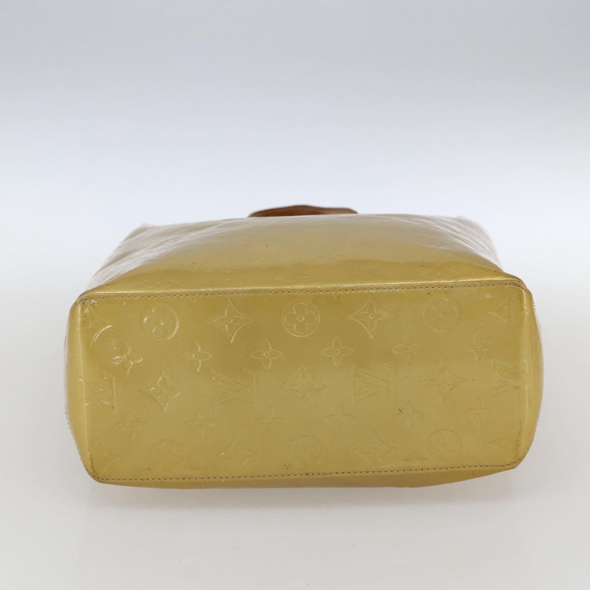 LOUIS VUITTON Monogram Vernis Reade MM Hand Bag Beige M91141 LV Auth ka2015