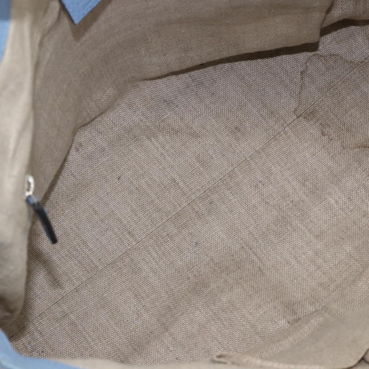 GUCCI Hand Bag Leather 2way Light Blue Gold 449651 Auth ka2016