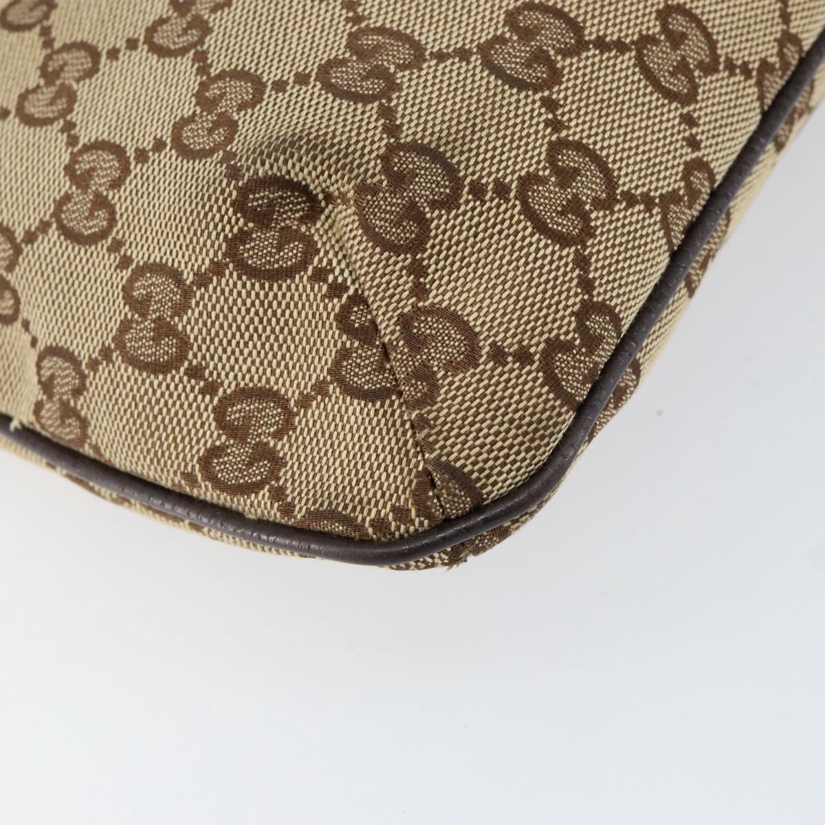 GUCCI GG Canvas Sherry Line Shoulder Bag Beige Silver 189749 Auth ka202