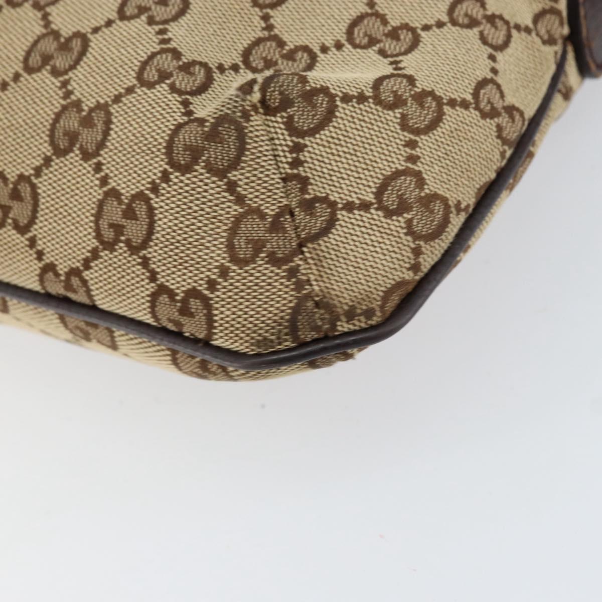 GUCCI GG Canvas Sherry Line Shoulder Bag Beige Silver 189749 Auth ka202