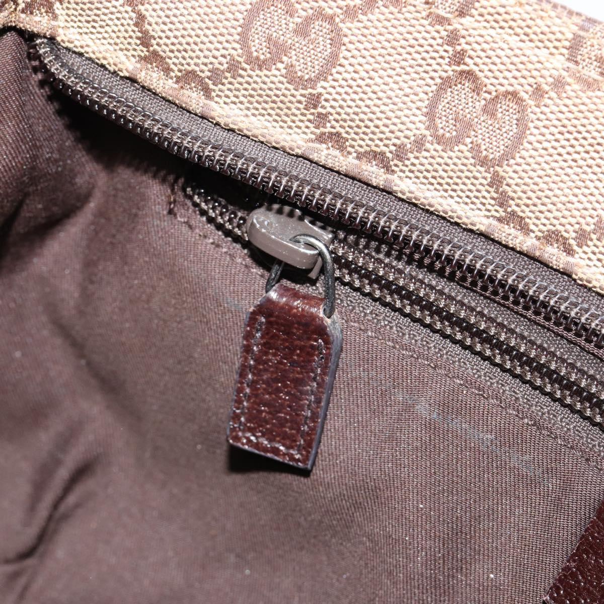 GUCCI GG Canvas Sherry Line Shoulder Bag Beige Silver 189749 Auth ka202