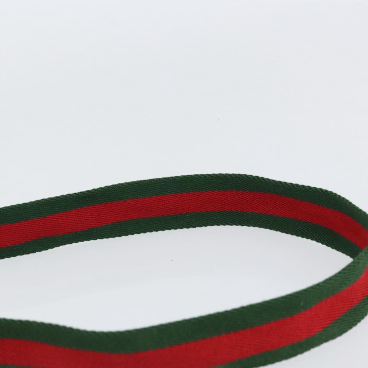 GUCCI GG Canvas Sherry Line Shoulder Bag Beige Silver 189749 Auth ka202