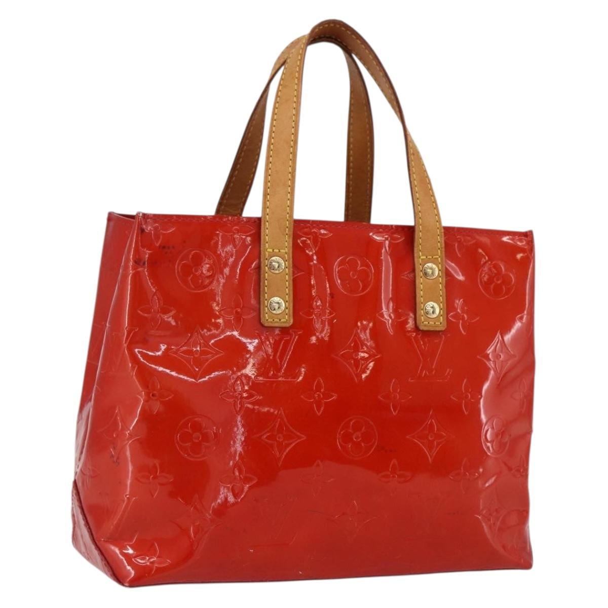LOUIS VUITTON Monogram Vernis Reade PM Hand Bag Red Rouge M91088 LV Auth ka2020