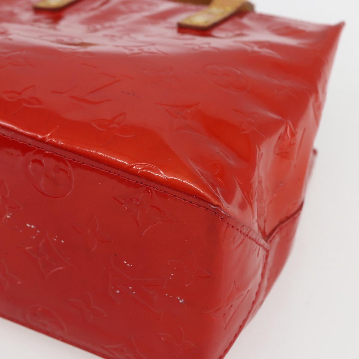 LOUIS VUITTON Monogram Vernis Reade PM Hand Bag Red Rouge M91088 LV Auth ka2020