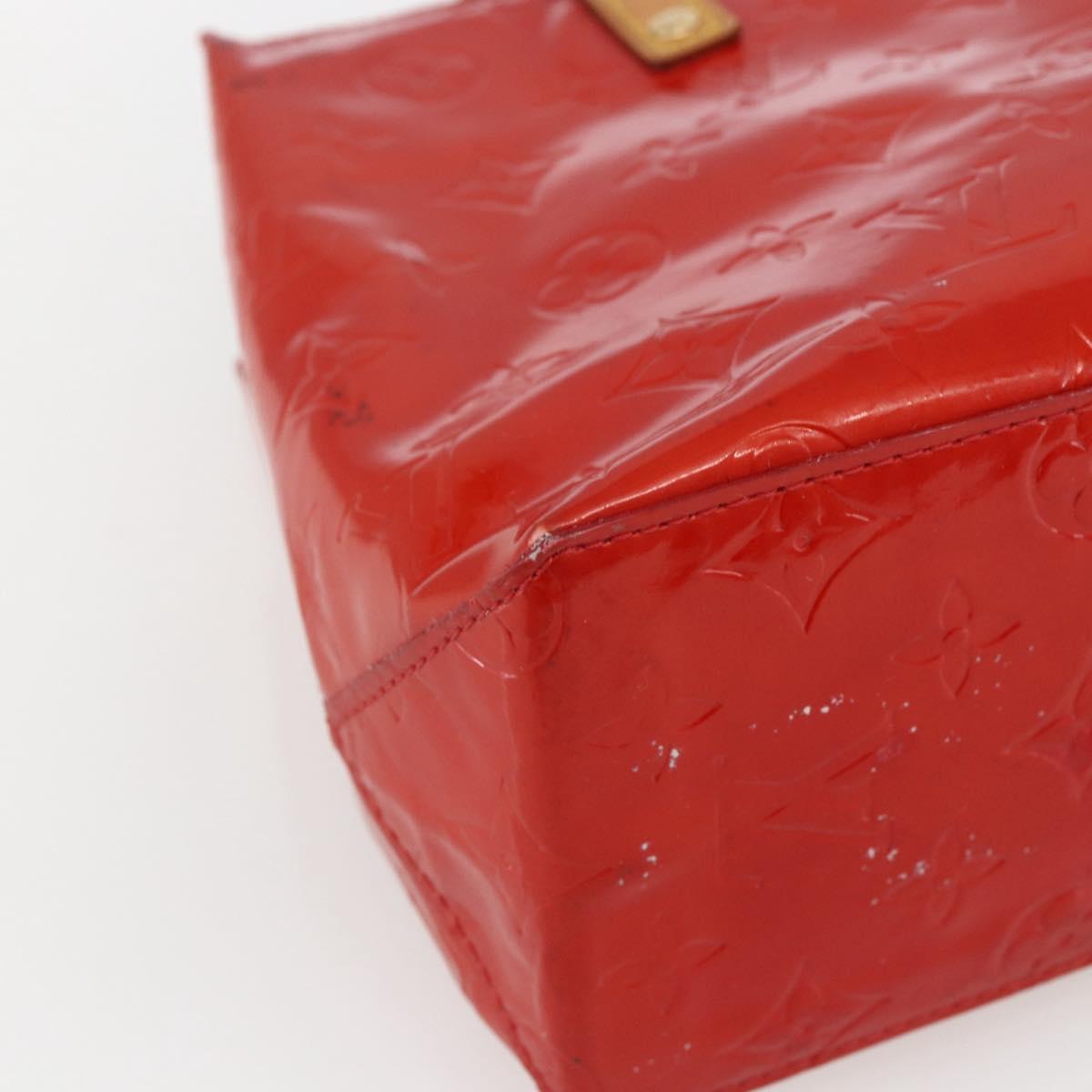 LOUIS VUITTON Monogram Vernis Reade PM Hand Bag Red Rouge M91088 LV Auth ka2020
