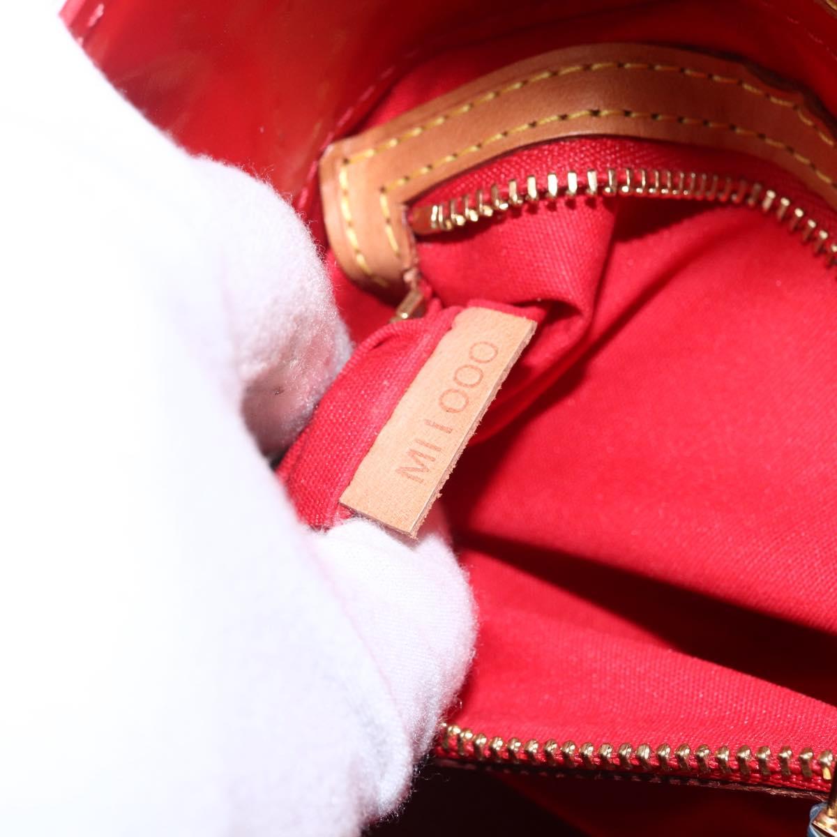 LOUIS VUITTON Monogram Vernis Reade PM Hand Bag Red Rouge M91088 LV Auth ka2020