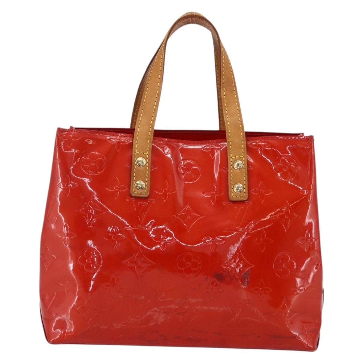 LOUIS VUITTON Monogram Vernis Reade PM Hand Bag Red Rouge M91088 LV Auth ka2020