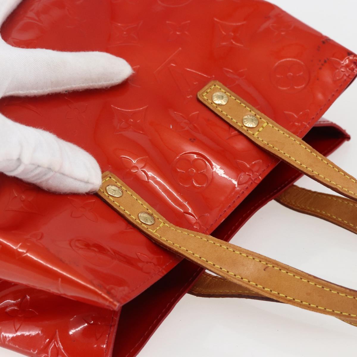 LOUIS VUITTON Monogram Vernis Reade PM Hand Bag Red Rouge M91088 LV Auth ka2020