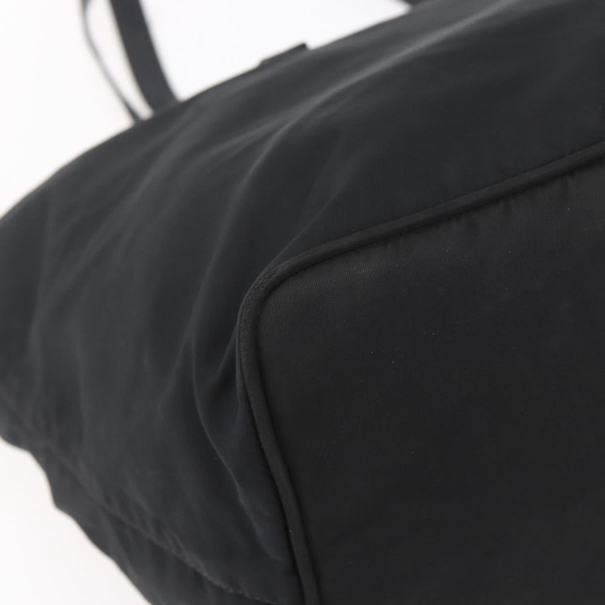 PRADA Shoulder Bag Nylon Black Silver Auth ka203
