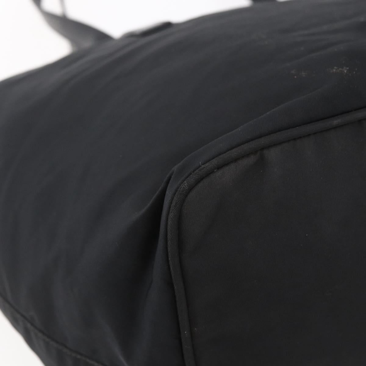 PRADA Shoulder Bag Nylon Black Silver Auth ka203