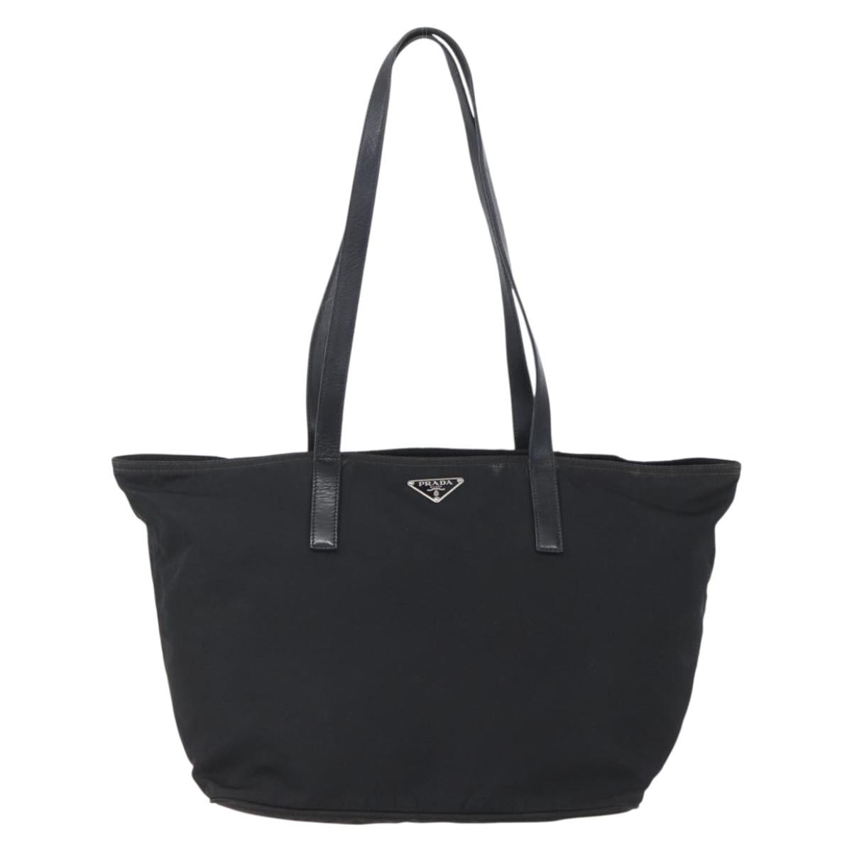 PRADA Shoulder Bag Nylon Black Silver Auth ka203