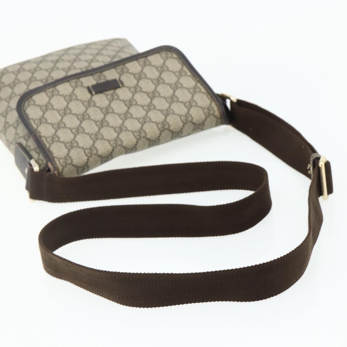 GUCCI GG Supreme Shoulder Bag PVC Beige Gold 223666 Auth ka2033
