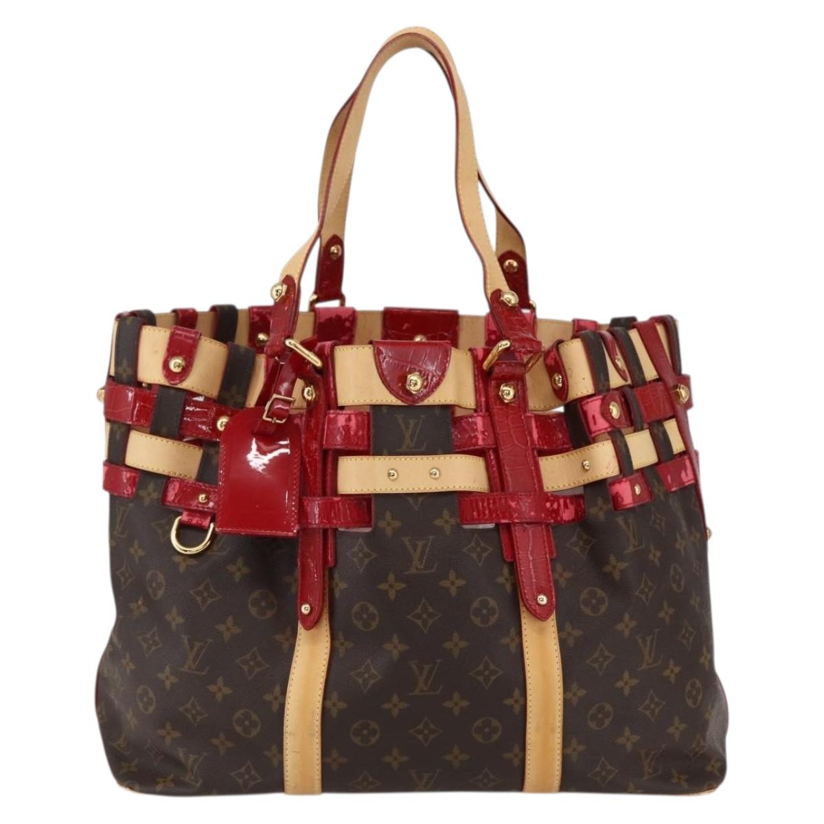 LOUIS VUITTON Monogram Ruby Sarina MM Tote Bag Red M95611 LV Auth ka2035