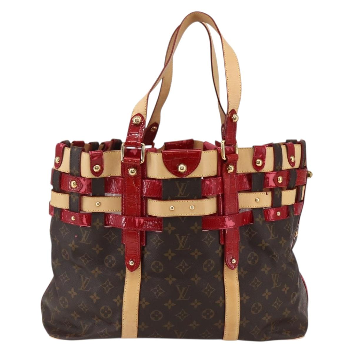 LOUIS VUITTON Monogram Ruby Sarina MM Tote Bag Red M95611 LV Auth ka2035