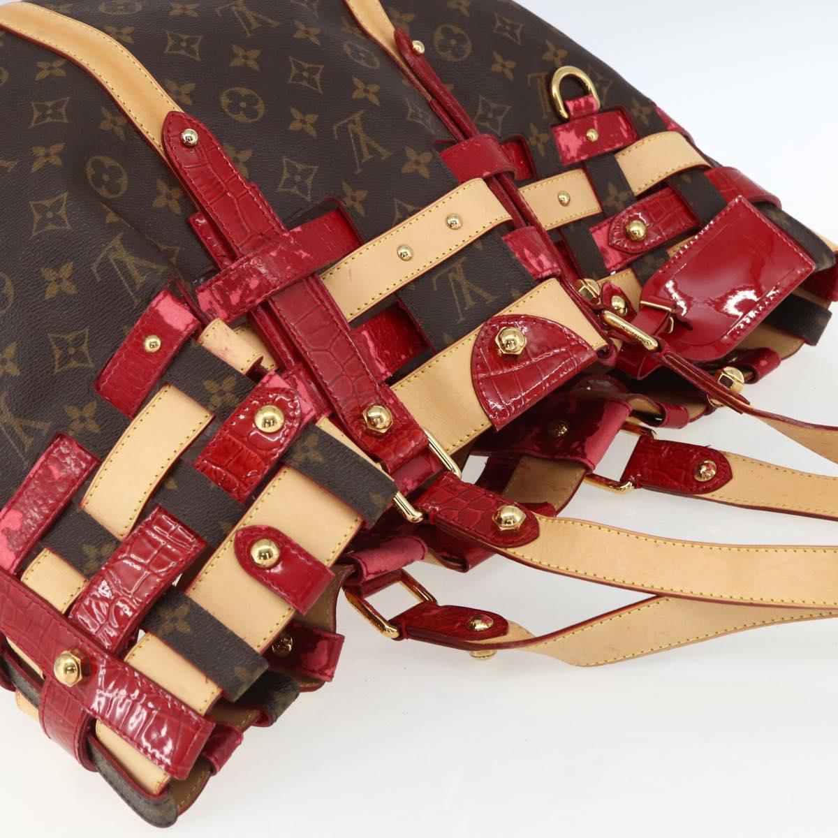 LOUIS VUITTON Monogram Ruby Sarina MM Tote Bag Red M95611 LV Auth ka2035