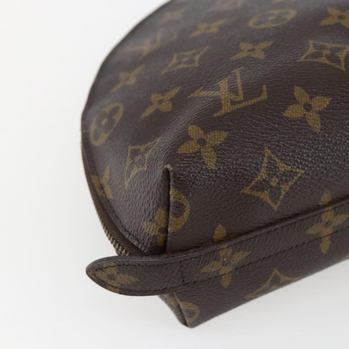 LOUIS VUITTON Monogram Trousse Demi Ronde Cosmetic Pouch M47520 LV Auth ka2037