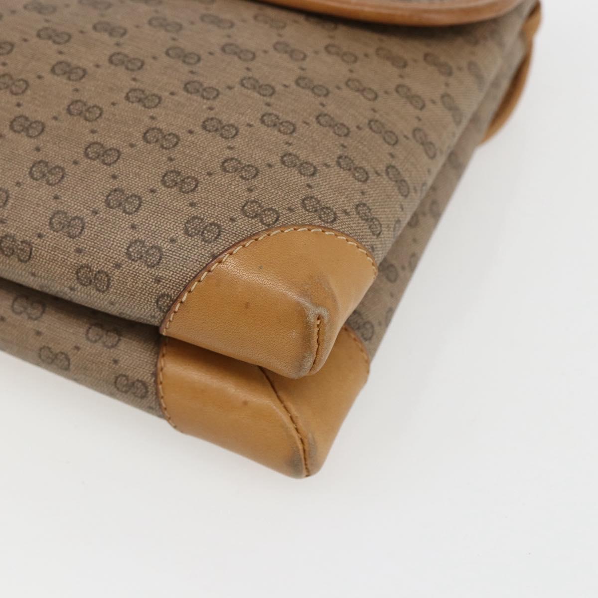 GUCCI Micro GG Supreme Shoulder Bag PVC Beige Gold 14 007 5548 Auth ka2039