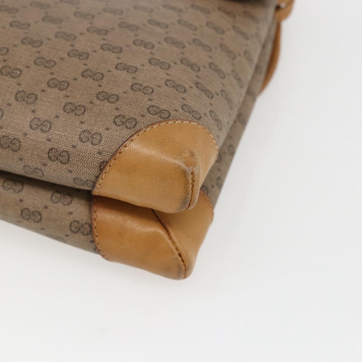 GUCCI Micro GG Supreme Shoulder Bag PVC Beige Gold 14 007 5548 Auth ka2039