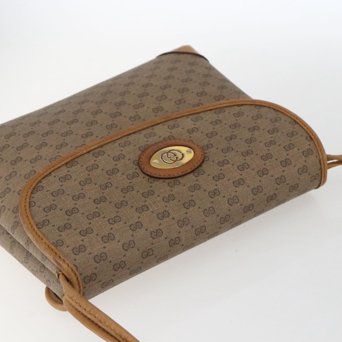 GUCCI Micro GG Supreme Shoulder Bag PVC Beige Gold 14 007 5548 Auth ka2039