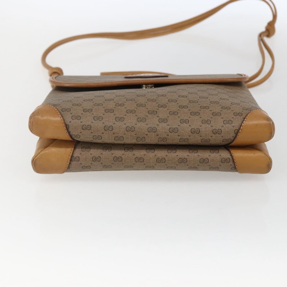 GUCCI Micro GG Supreme Shoulder Bag PVC Beige Gold 14 007 5548 Auth ka2039