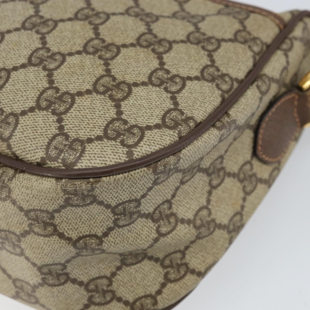 GUCCI GG Supreme Web Sherry Line Bag PVC Beige Gold 89 02 077 Auth ka2041