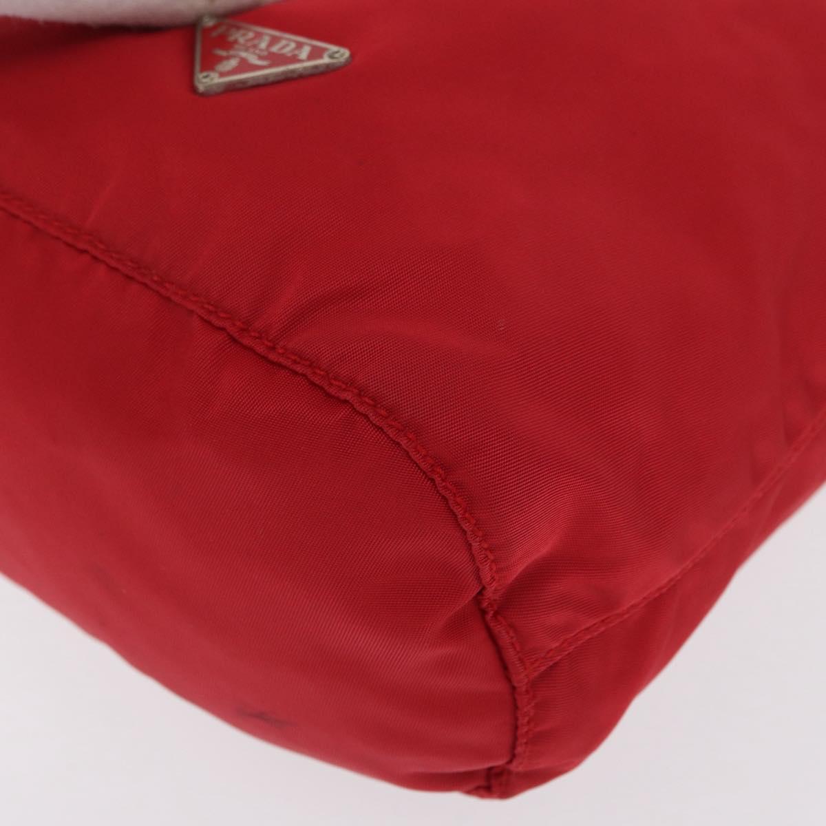 PRADA Drawstring Pouch Nylon Red Auth ka2042