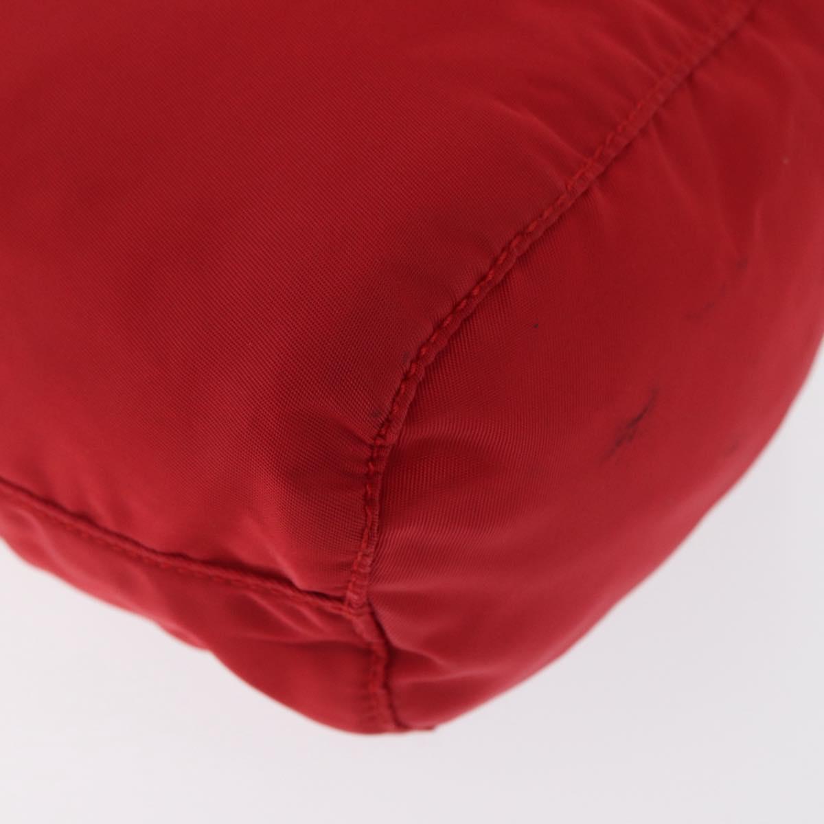 PRADA Drawstring Pouch Nylon Red Auth ka2042