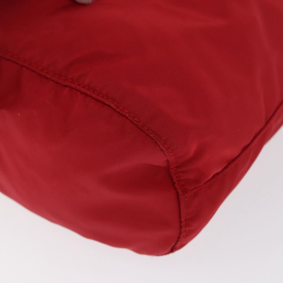 PRADA Drawstring Pouch Nylon Red Auth ka2042