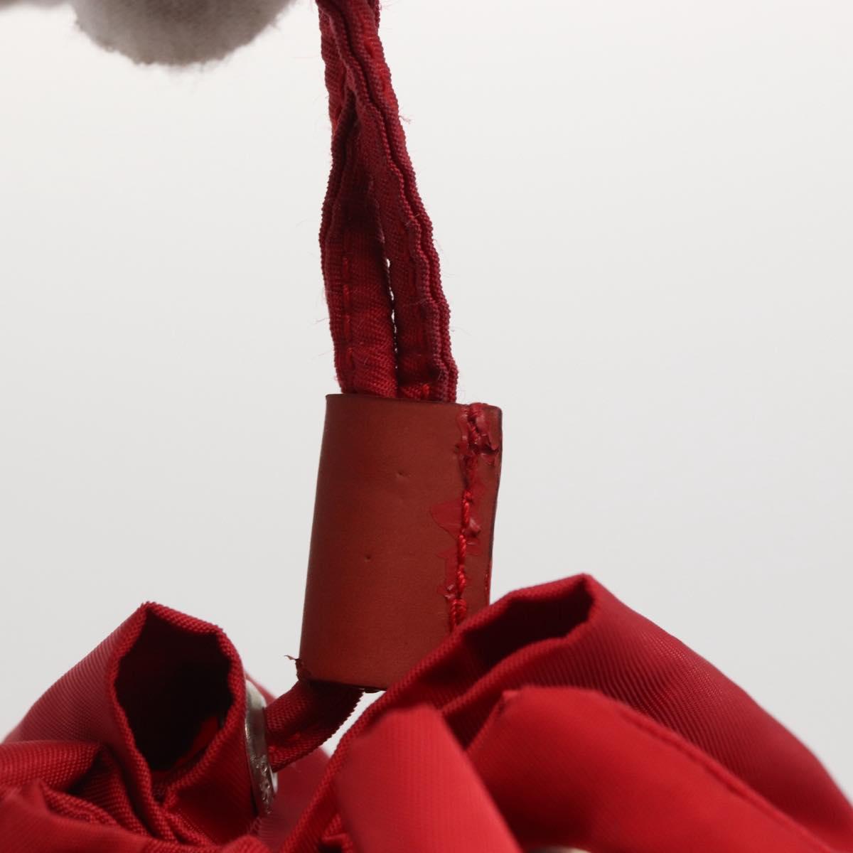 PRADA Drawstring Pouch Nylon Red Auth ka2042