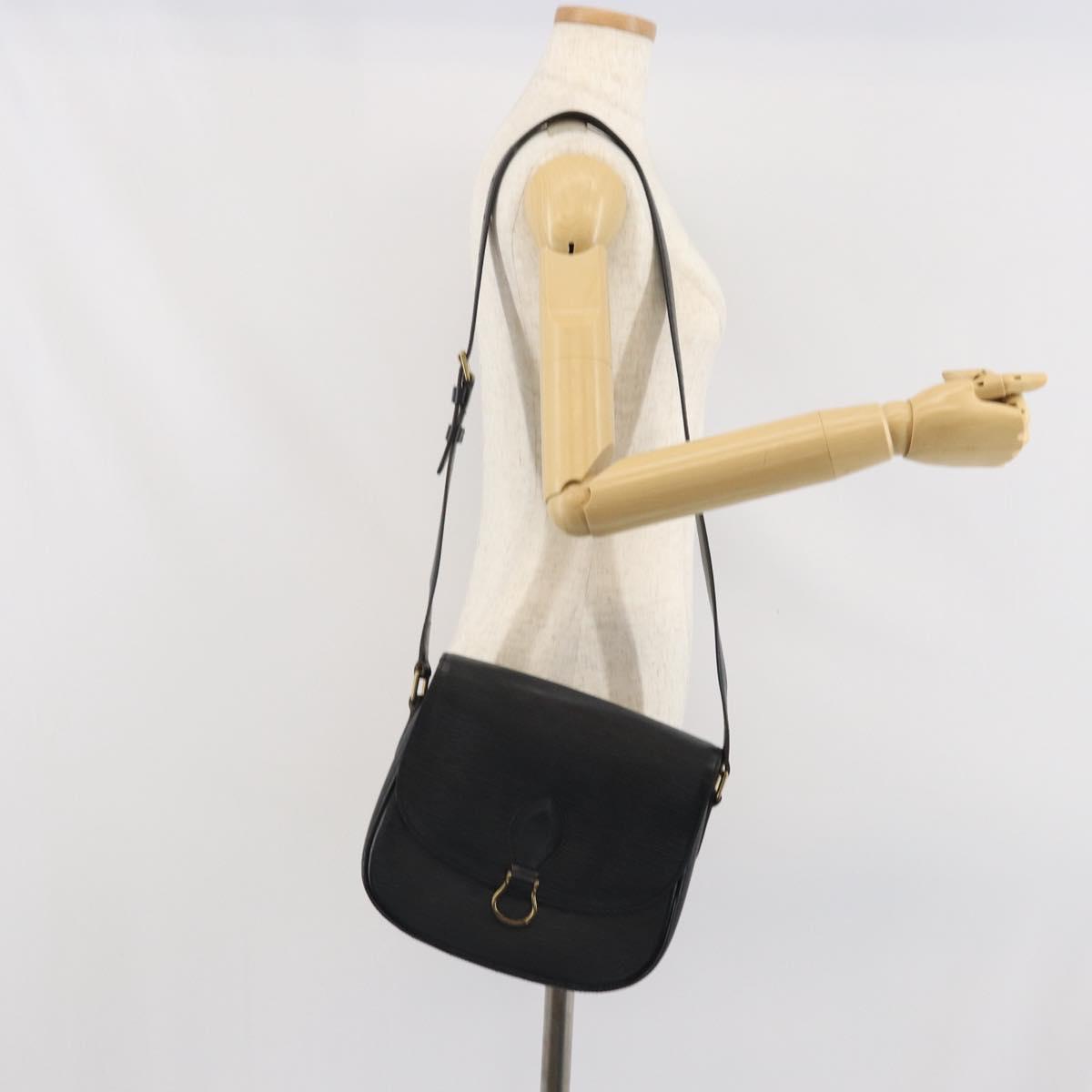 LOUIS VUITTON Epi Saint Cloud GM Shoulder Bag Black Noir M52192 LV Auth ka2049