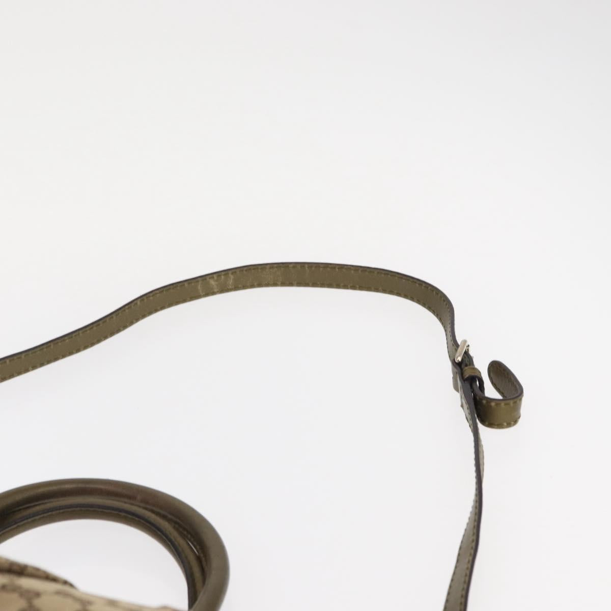 GUCCI GG Canvas Hand Bag 2way Beige Gold 247902 Auth ka205